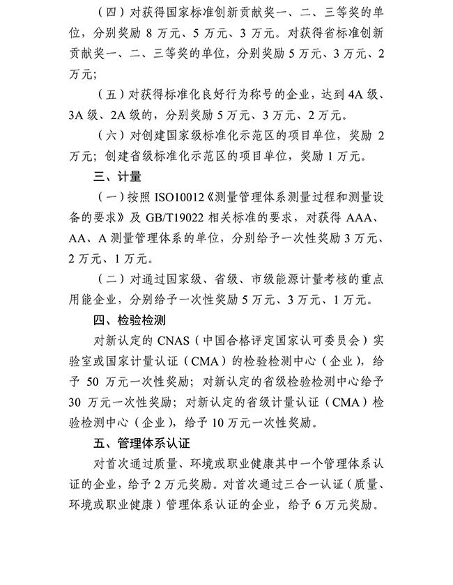 安徽省淮北市烈山区质量提升（知识产权）奖励扶持政策